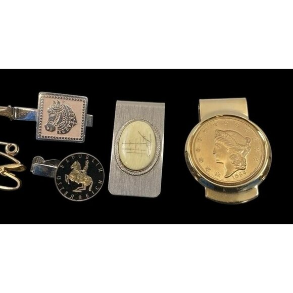 Vintage Men’s Tie Money Clip Lot – Mixed Brands & Eras Robbins Co. Attleboro - Picture 4 of 9